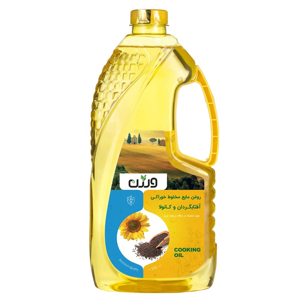 روغن مایع آفتابگردان و کانولا ورژن - 1.5 لیتر